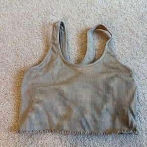 Spiritual Gangster Ribbed Beige Tank Top